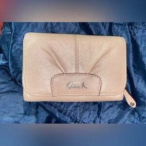 Coach pink leather bifold wallet